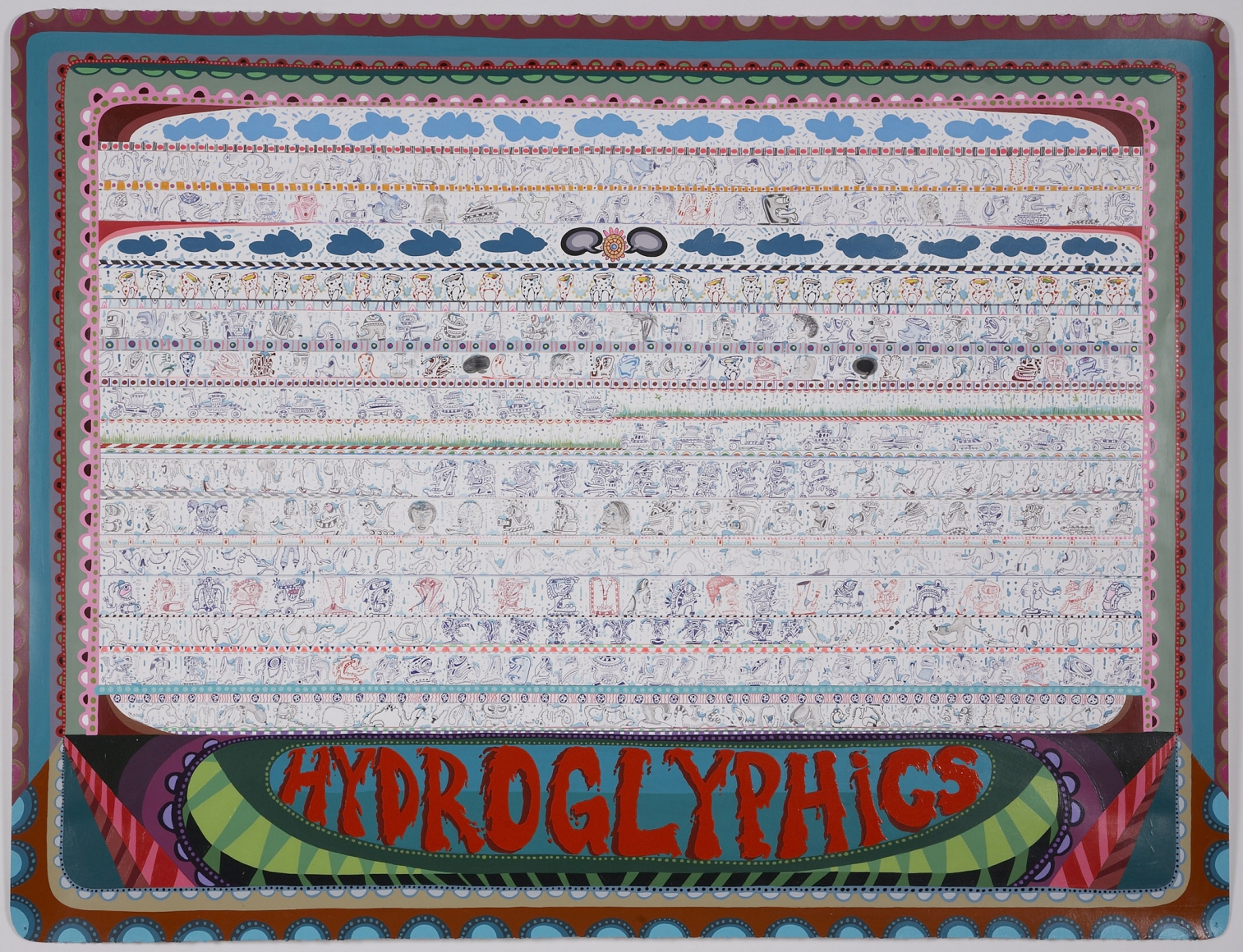 Hydroglyphics, 2008, Acrylic and ink on paper