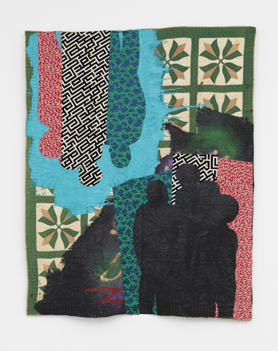 a textile work of art by Sanford Biggers in a New York art gallery