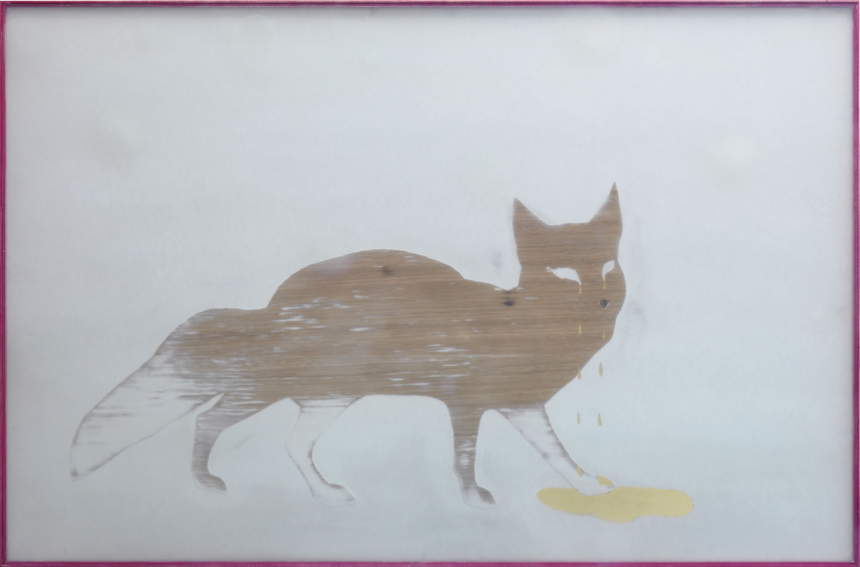 Untitled (Fox), 2009, MDF, veneer, spraypaint, glass, wood