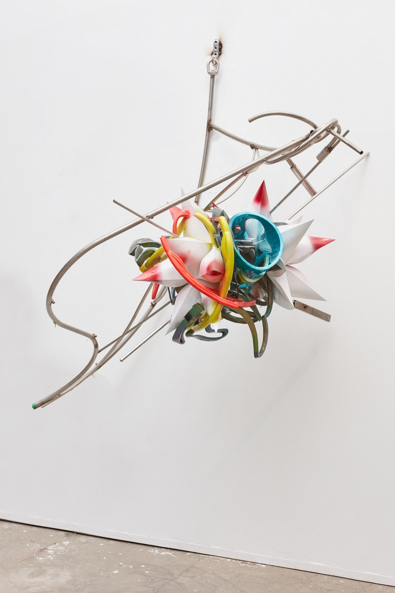 a metal and plastic 3-d printed star sculpture by frank stella