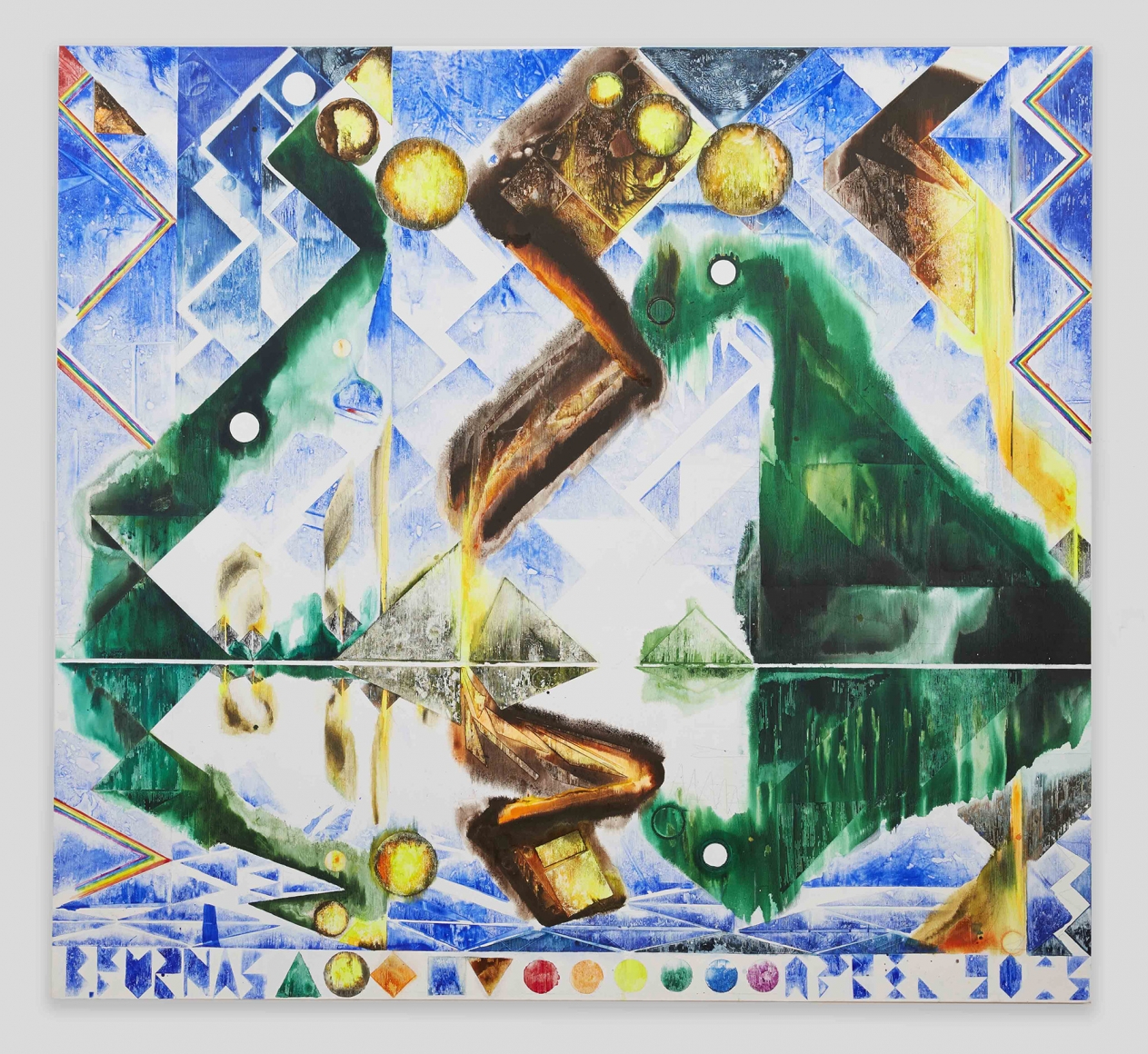 a triangular geometric painting by barnaby furnas available for sale