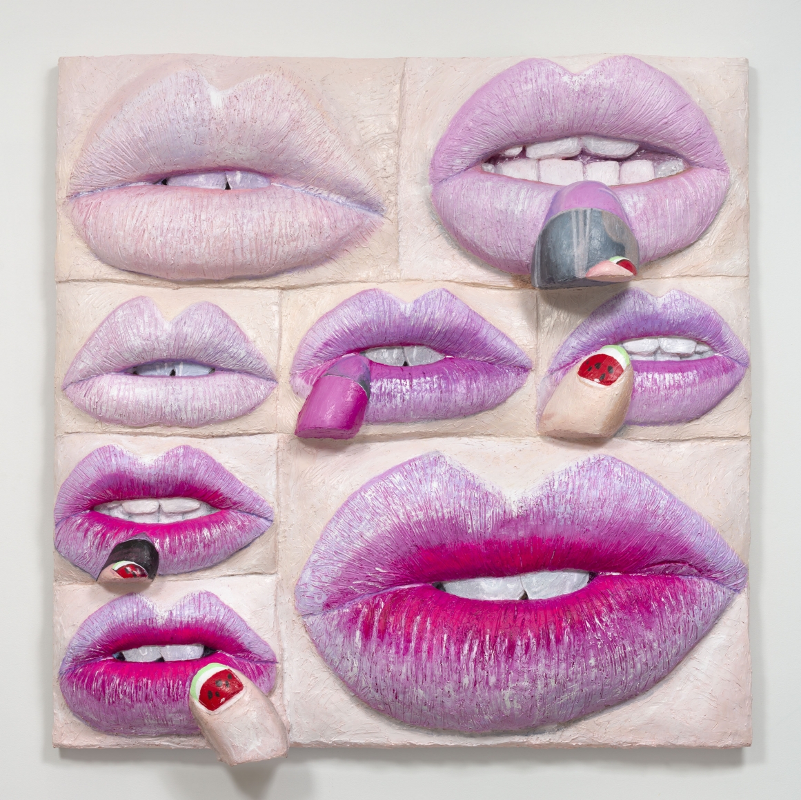 Gina Beavers, Pink Ombre Lips, 2019