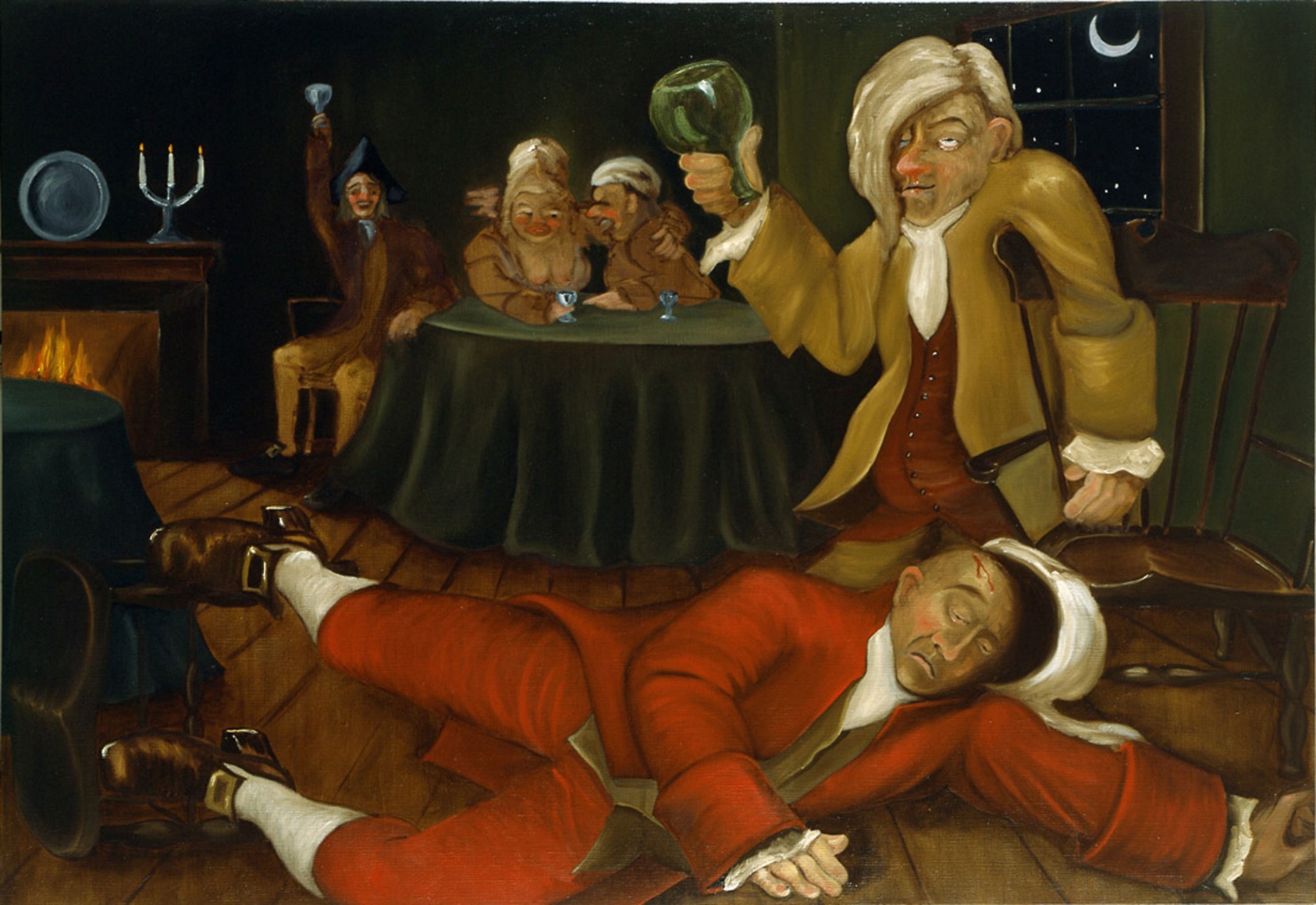 A Midnight Modern Conversation (An Altercation), 1996, Oil on linen