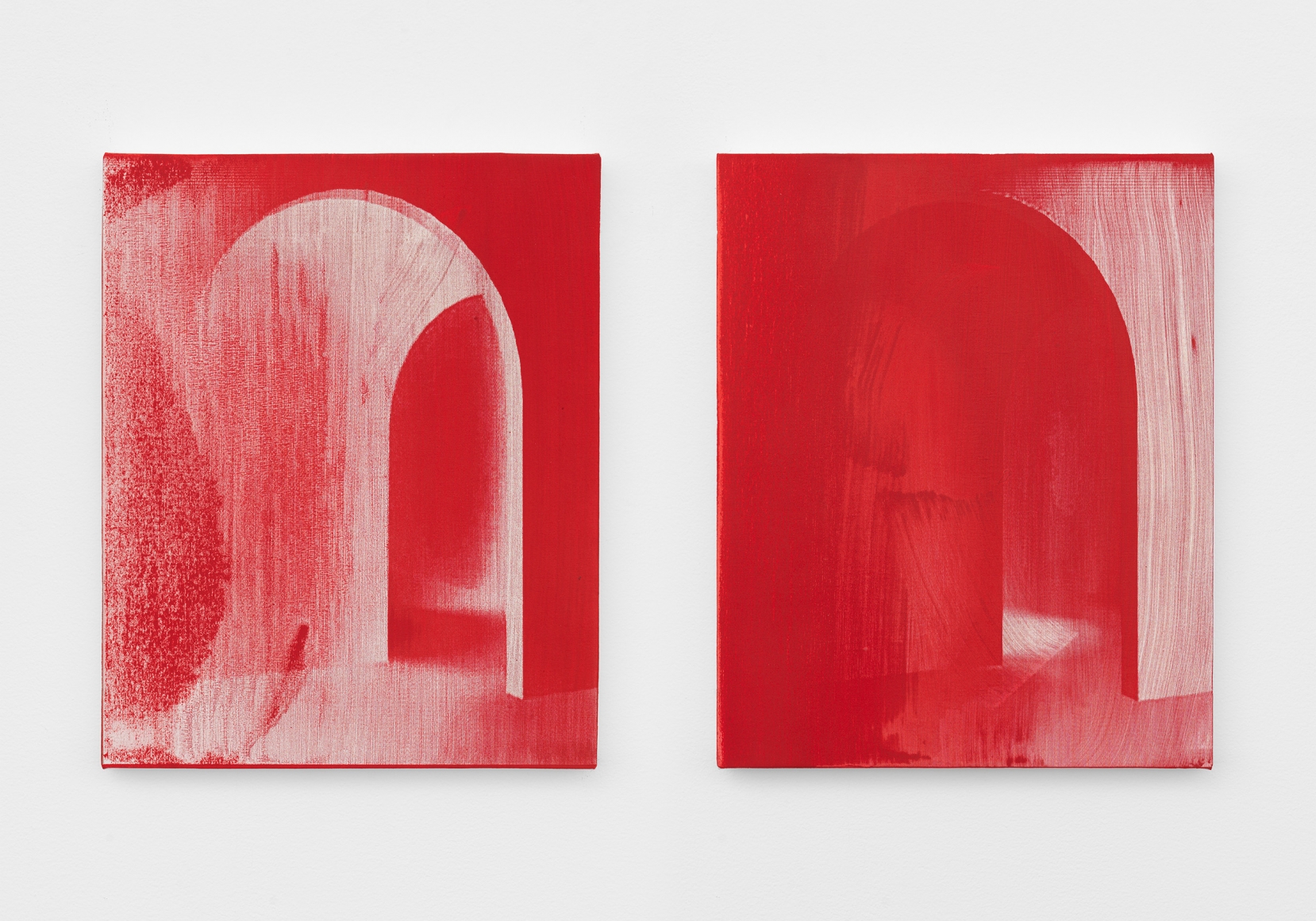 Untitled (diptych), 2017, Singed oil on linen