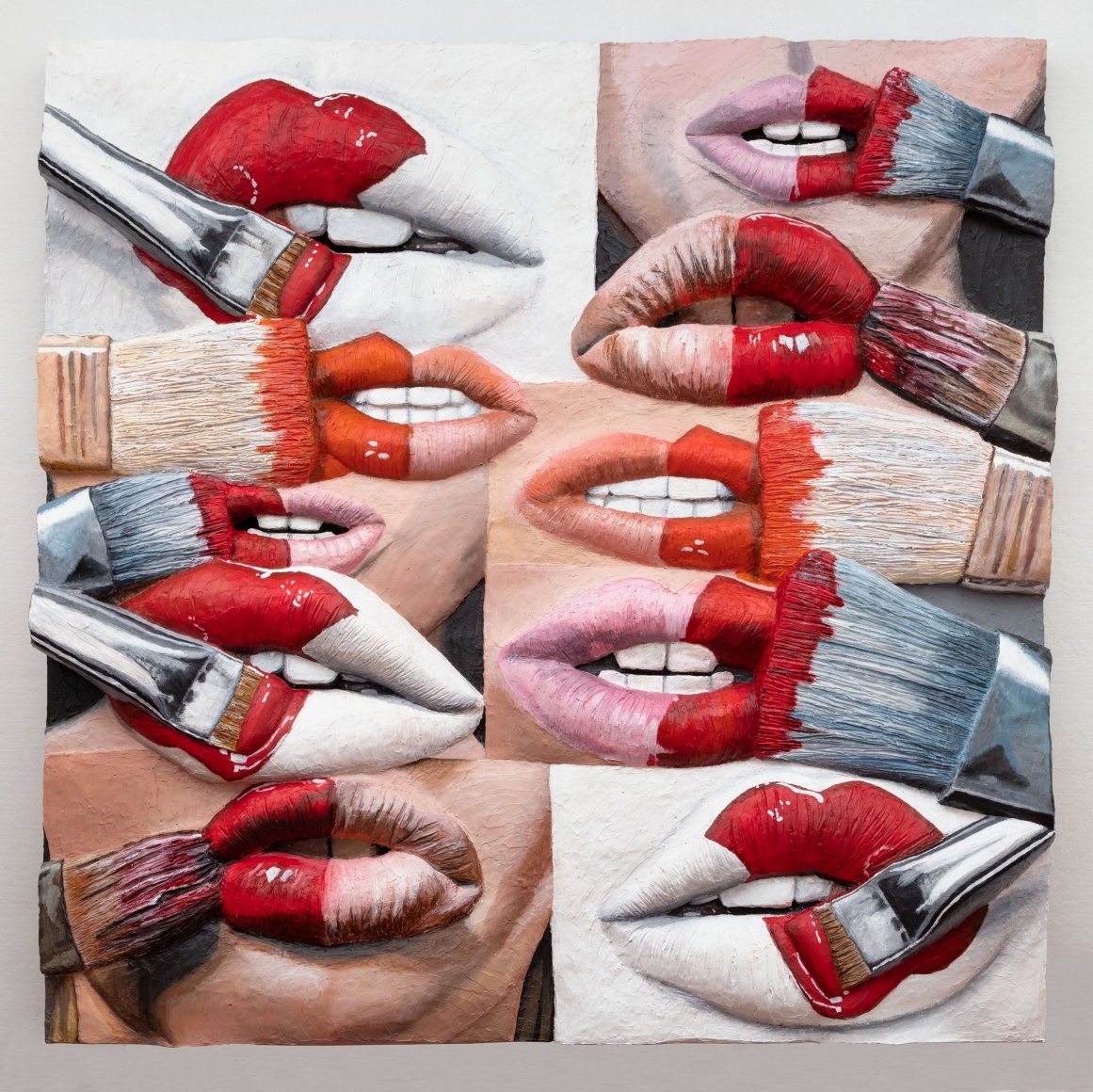 Painter's Lips, 2019, Acrylic and foam on linen and panel