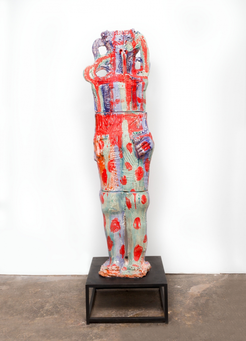 a ceramic sculpture by william j. o'brien in a nyc contemporary art gallery