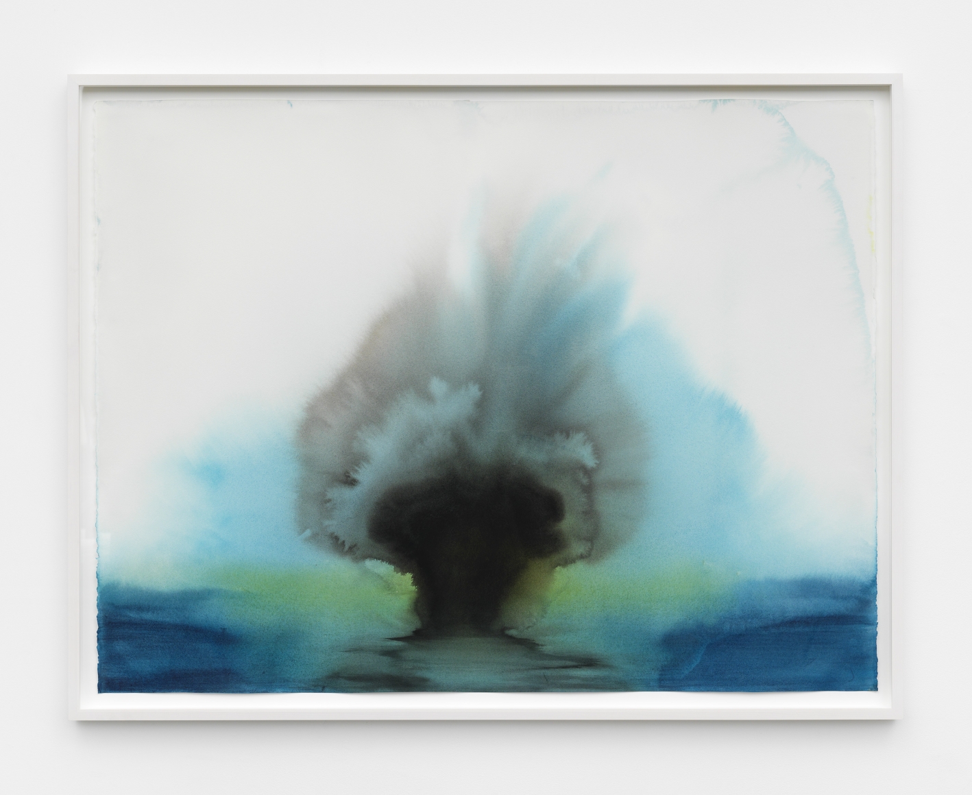 a blue and green abstract watercolor by brazilian contemporary artist thiago rocha pitta