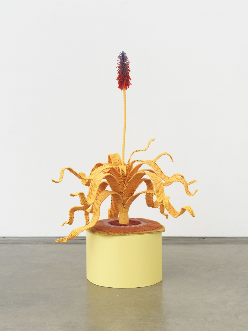 Aloe, Dolly, 2019, Glass beads, waxed paracord, steel