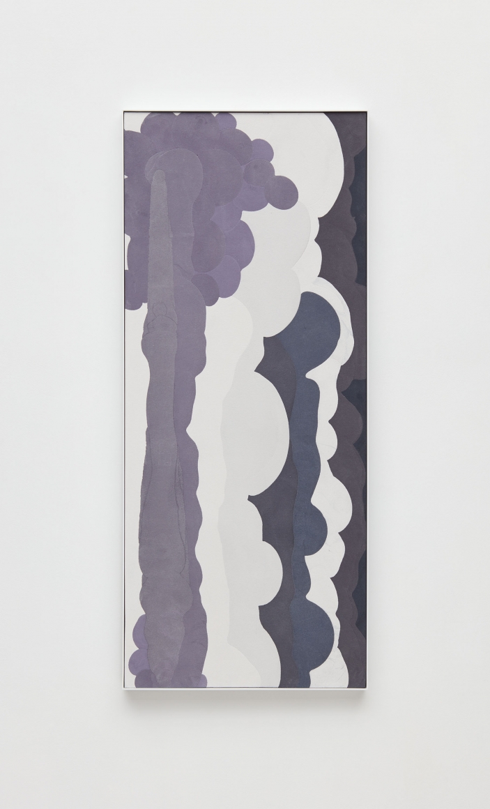 Abstract cement poured wall sculpture by Anthony Pearson