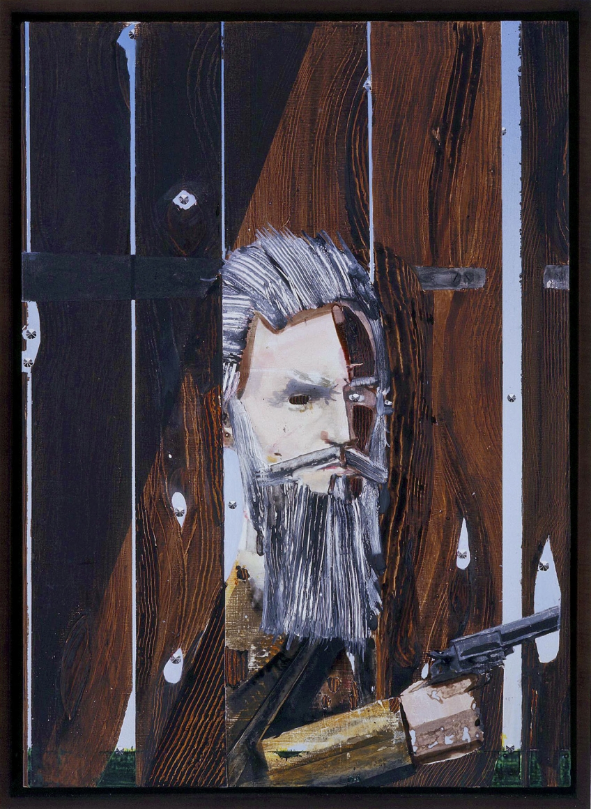 a figural work of art of urethane on vellum of john brown surrending by barnaby furnas