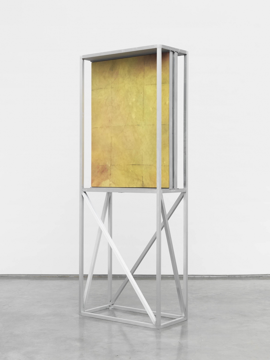 (painting cart), 2014, Oil and pigment on canvas in aluminum armature 