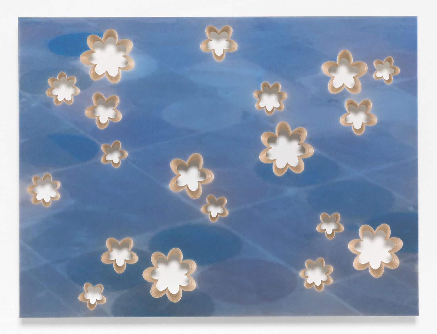 Lot 082016 (fallow fields, blue 1), 2016, Pigmented epoxy resin, archival inkjet print on wood panel support with steel hardware