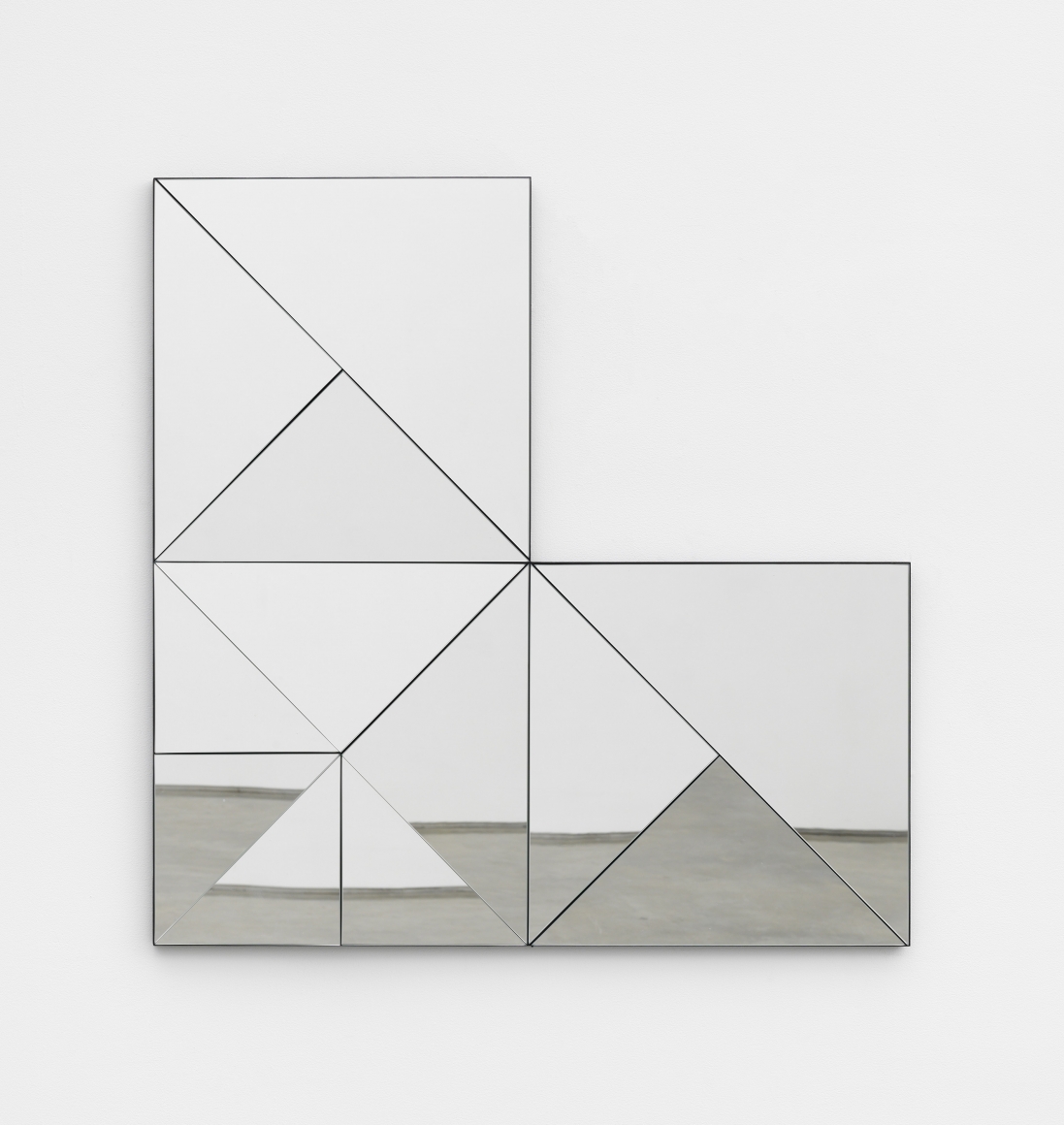 Untitled, 2017 Mirror-polished stainless steel on MDF
