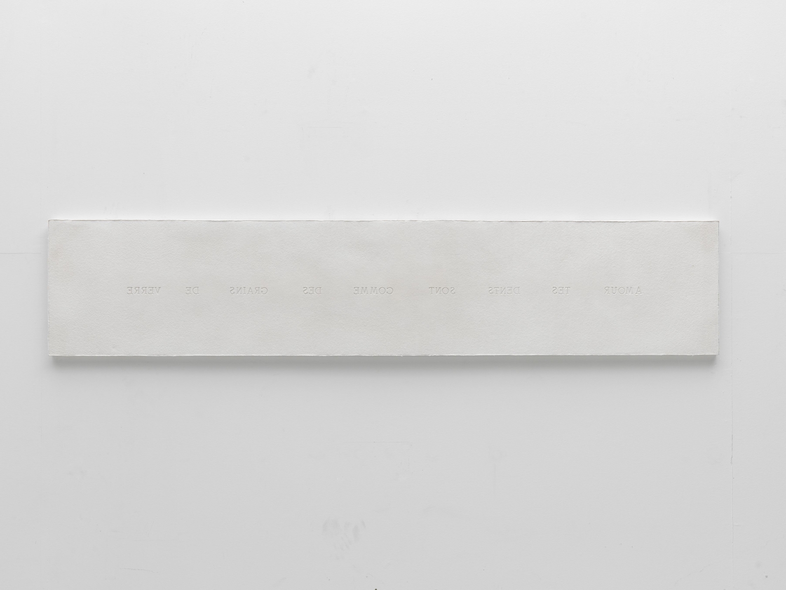 Untitled (Amour tes dents sont comme des grains de verre), 1982, Salt and Flannel