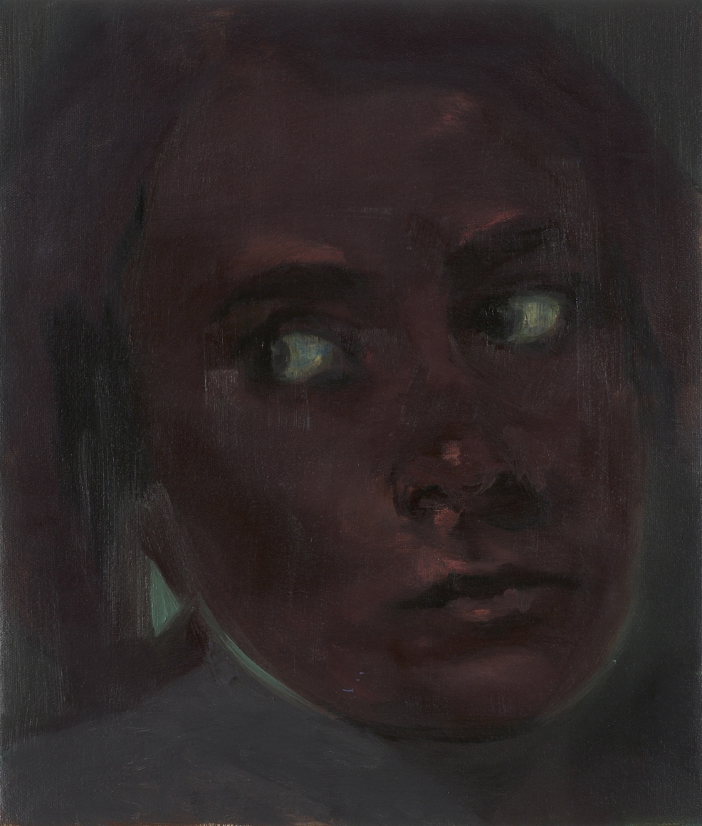 portrait of a woman in purple by kaye donache