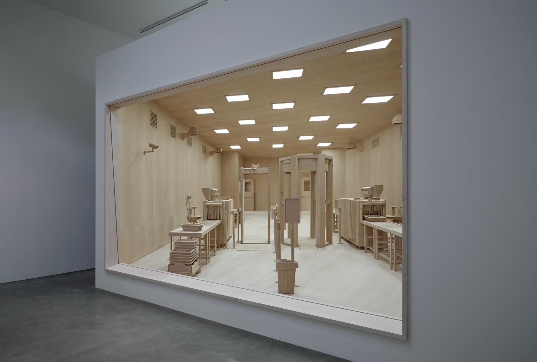 wood security checkpoint model by roxy paine
