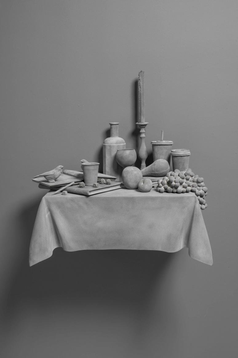 Vanitas (variation) 2, 2015, Pigmented plaster, wood