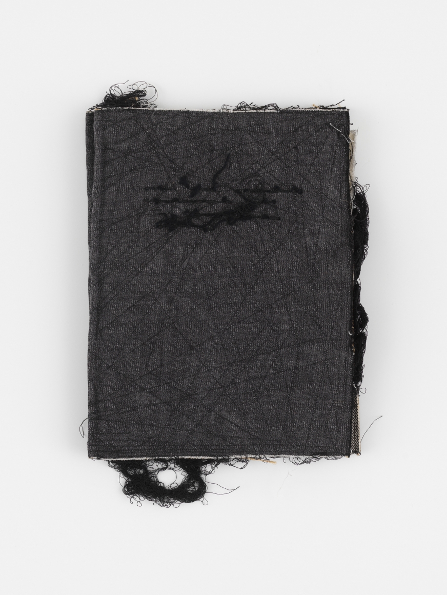 black book, an embroidered fabric book, by textile artist maria lai