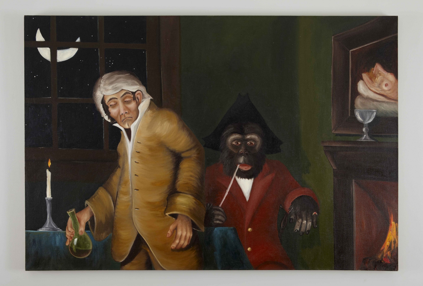 A Midnight Modern Conversation (Double Take), 1996, Oil on linen
