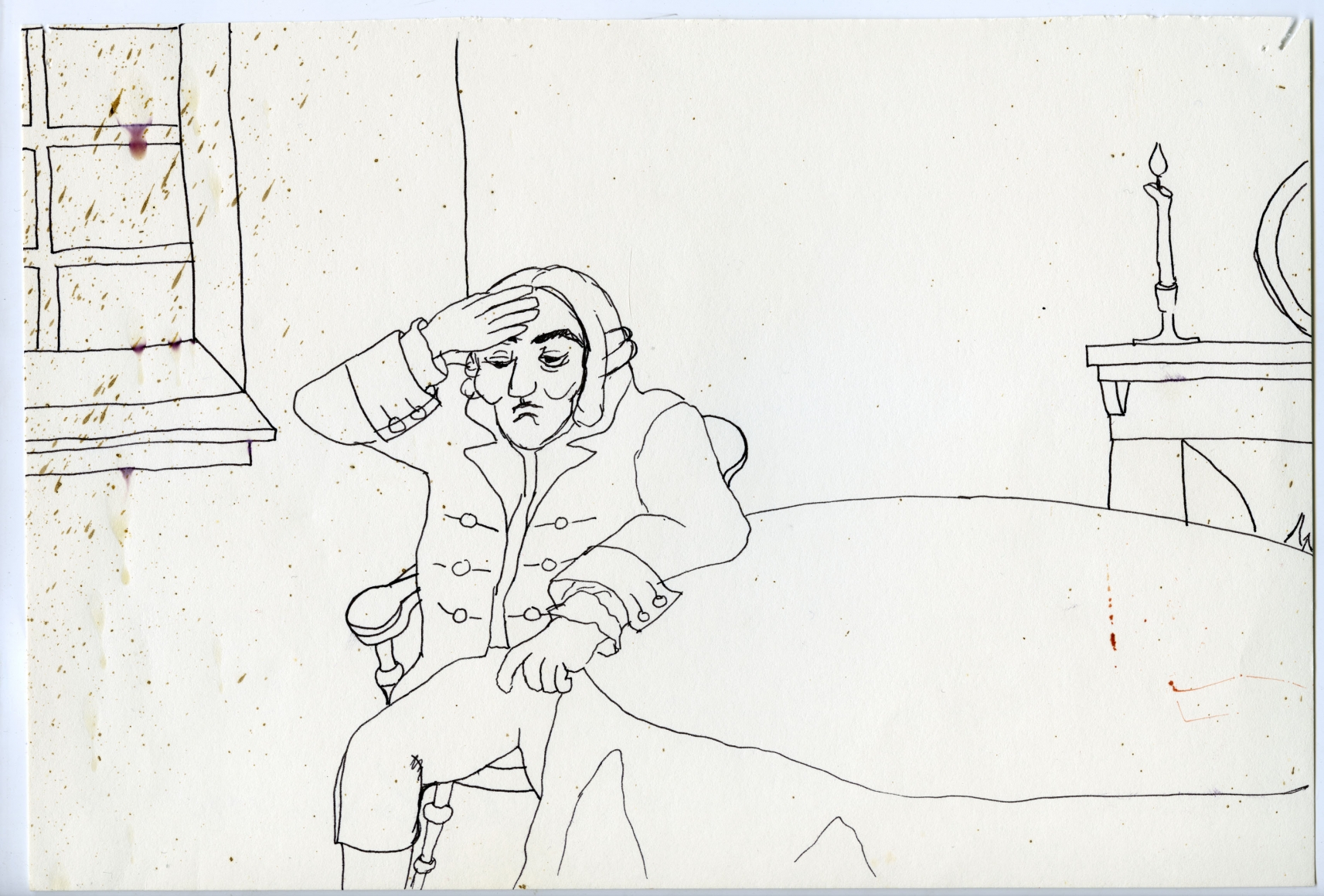 Wassail Suite #7, 1996, Ink on paper