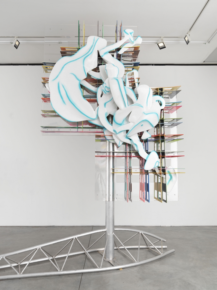 Atalanta and Hippomenes Mirrored Relief, 2018, Paint on aluminum, acrylic
