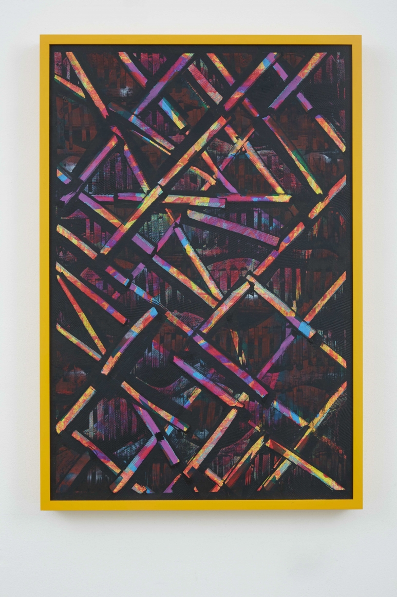 Jazz Hands, 2014, Acrylic and oil on canvas in painted wood frame