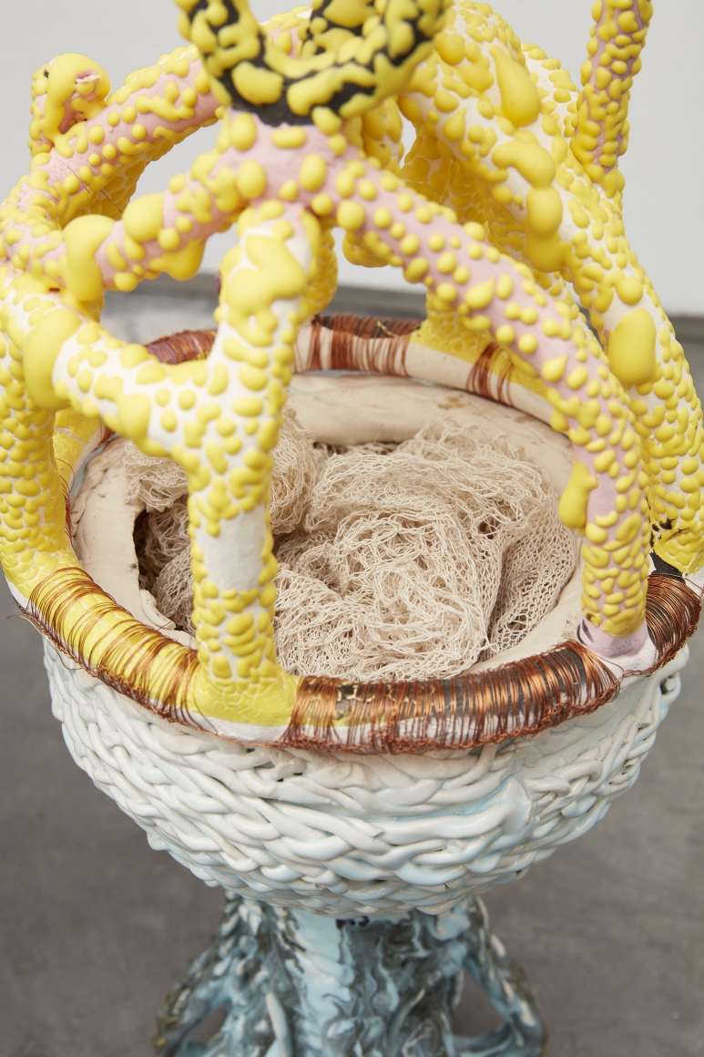 Detail view of ceramic work by ektor garcia