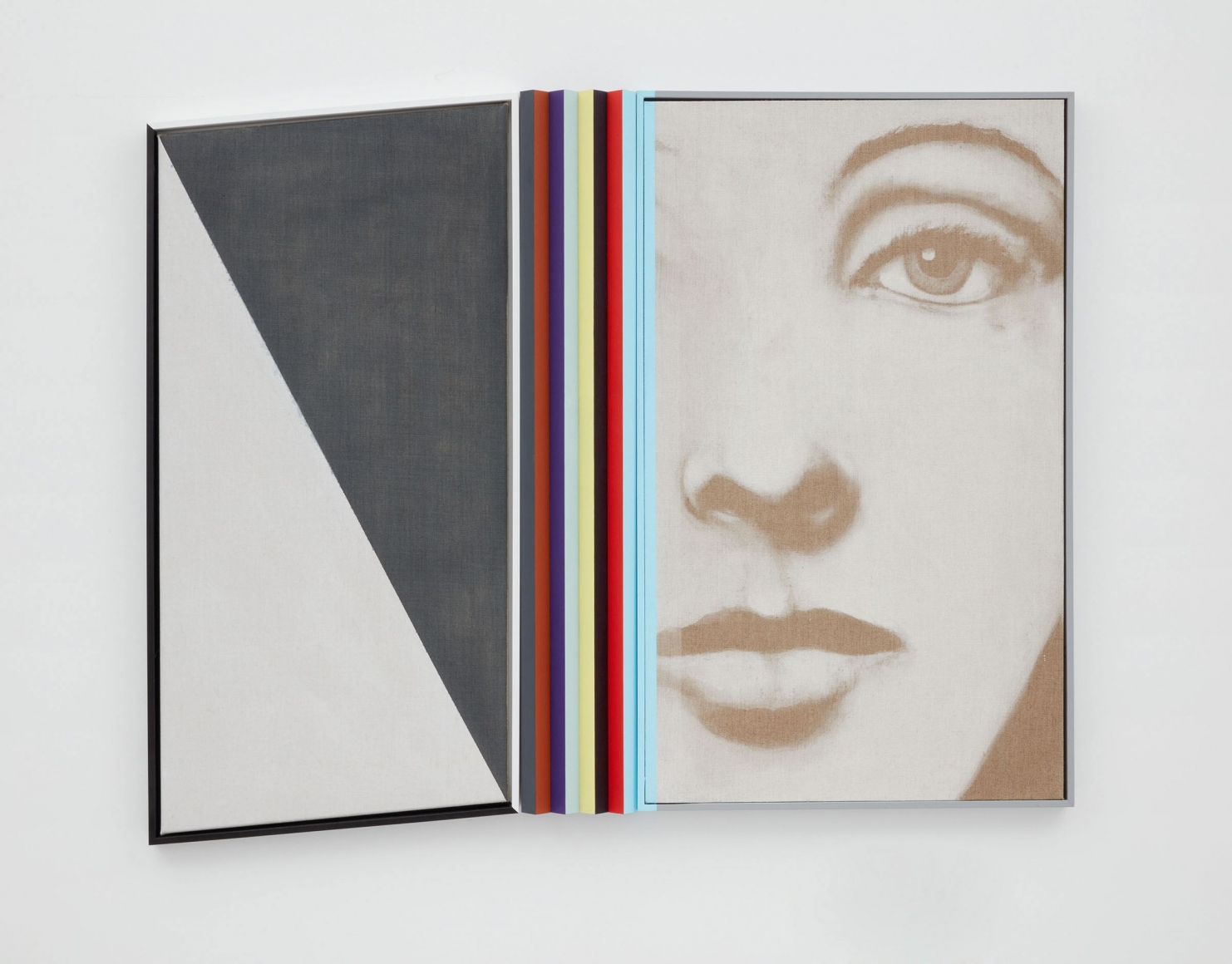 universal glance, 2016, Acrylic and ink on canvas, wood