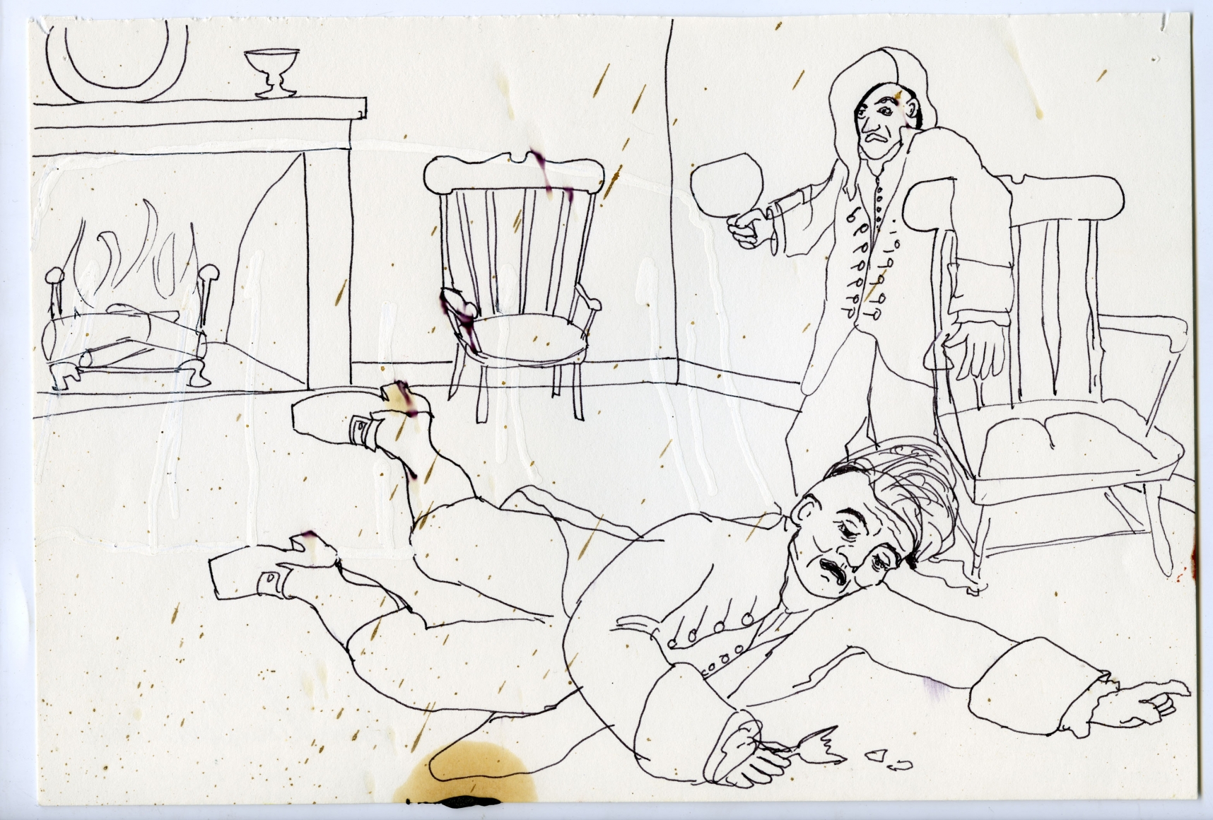Wassail Suite #5, 1996, Ink on paper