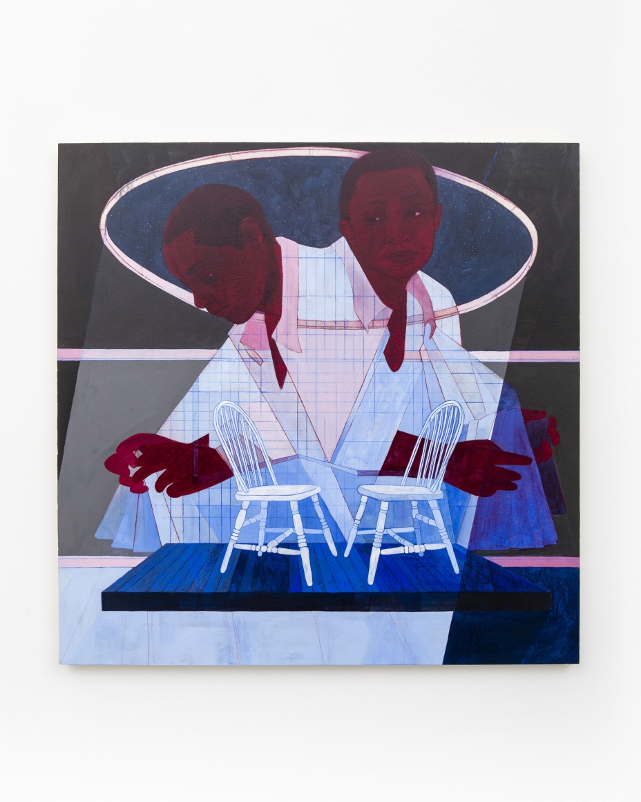 Pamela Phatsimo Sunstrum, Rostrum, 2019, Pencil and acrylic on wood panel