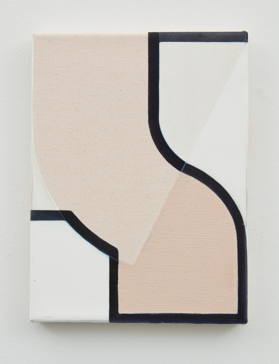 A pink and white abstract painting by Svenja Deininger