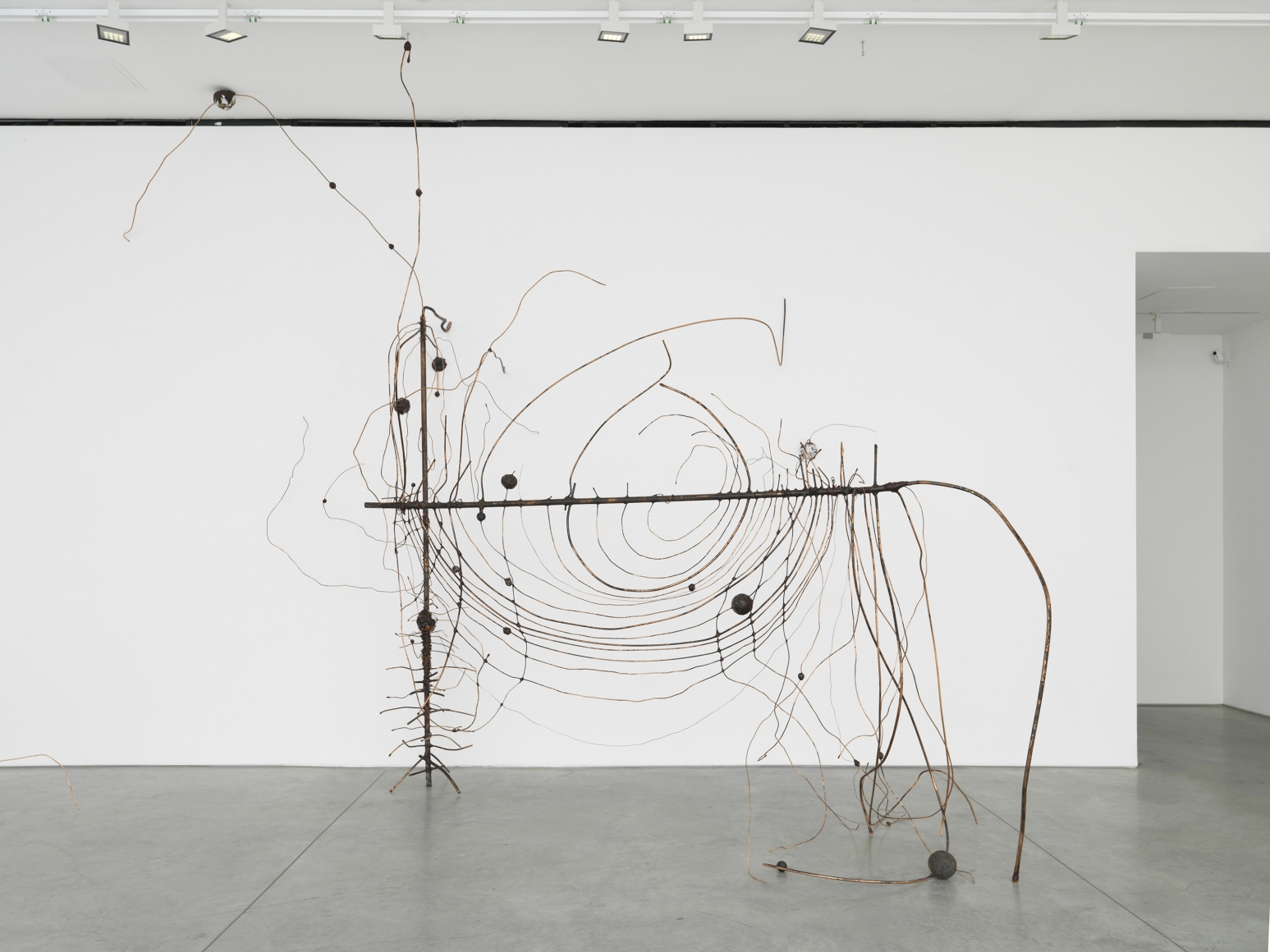 a wire sculpture by jay heikes exhibited in a new york city contemporary art gallery