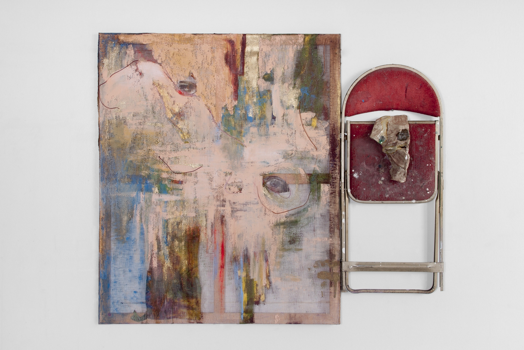 a sculpture by jessica jackson hutchins featuring a chair and a painting