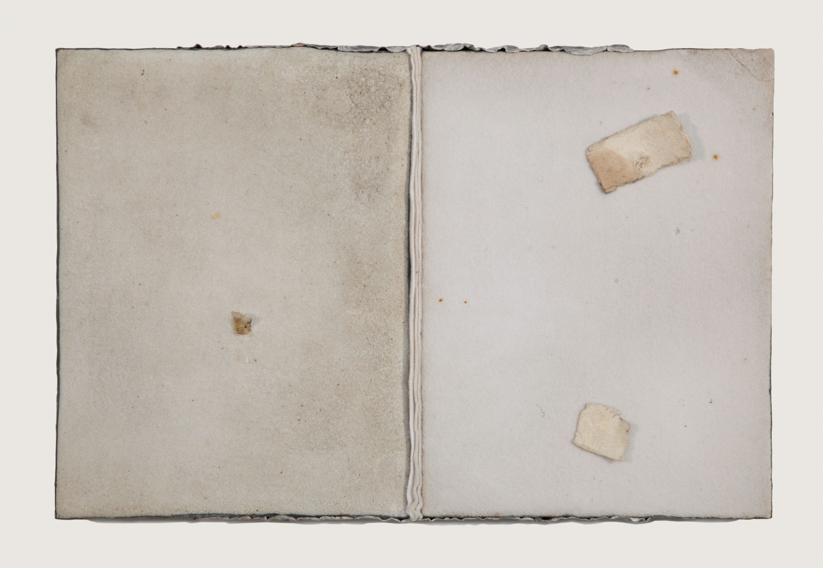 Untitled, 1983, Salt, lead, flannel, paper