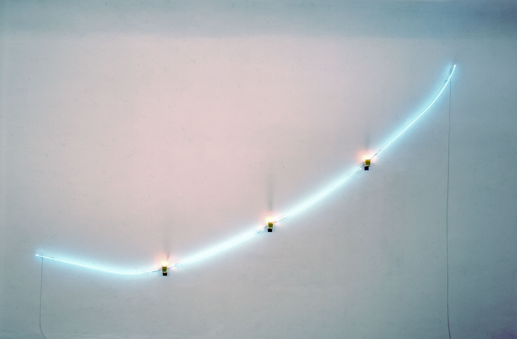 blue and pink light installation by pier paolo calzolari