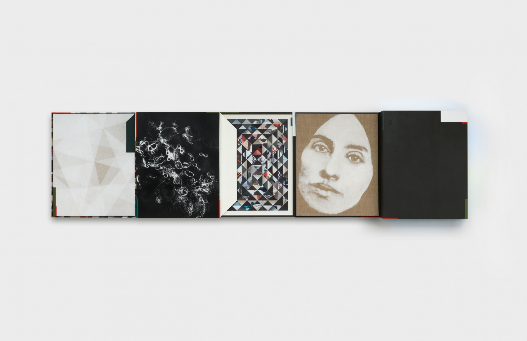 five mixed media panels by matthias bitzer