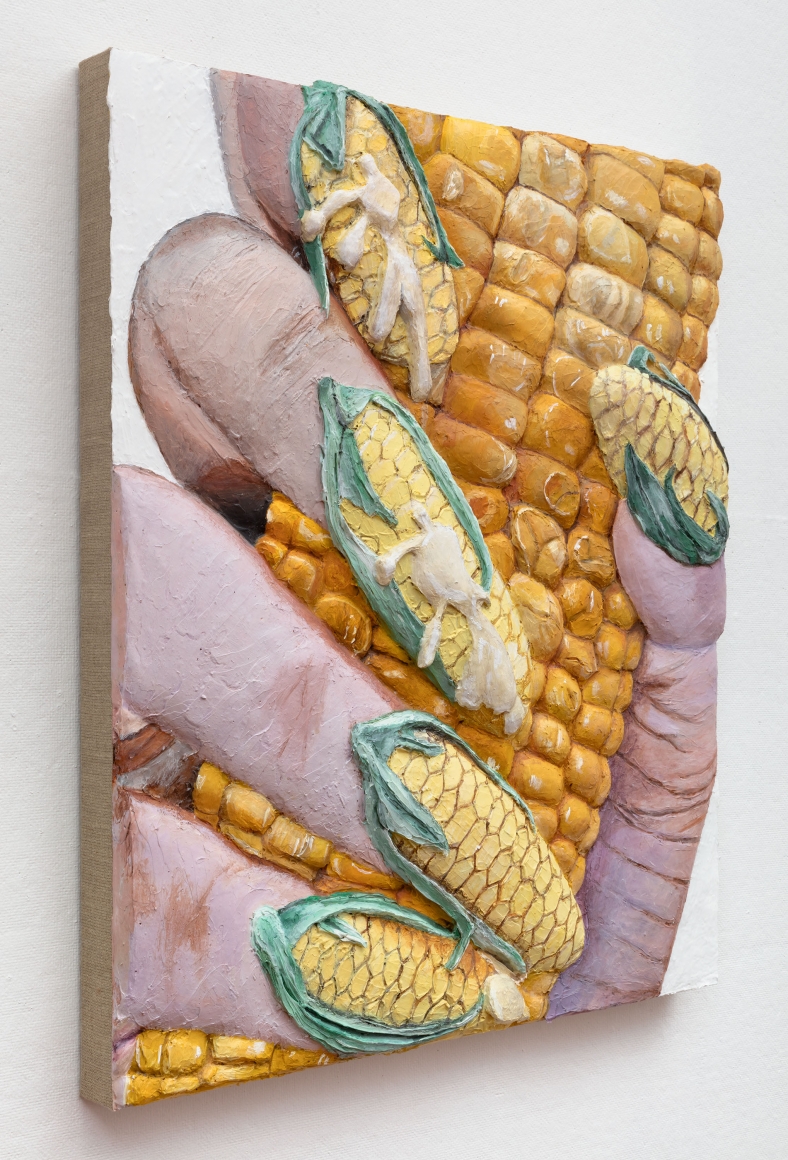 Corn Nails, 2019, Acrylic on linen on panel