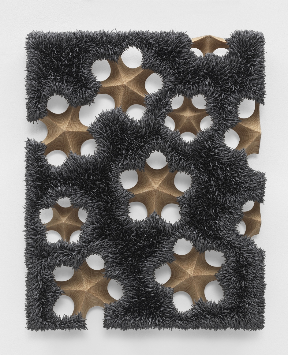 a spore painting referencing flowers by the contemporary artist donald moffett