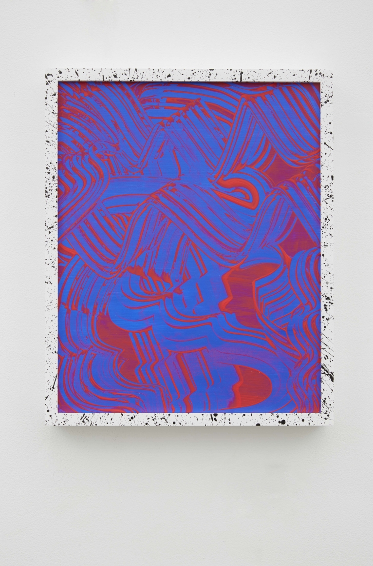 Twizzler, 2014, Acrylic on wooden panel in painted wood frame