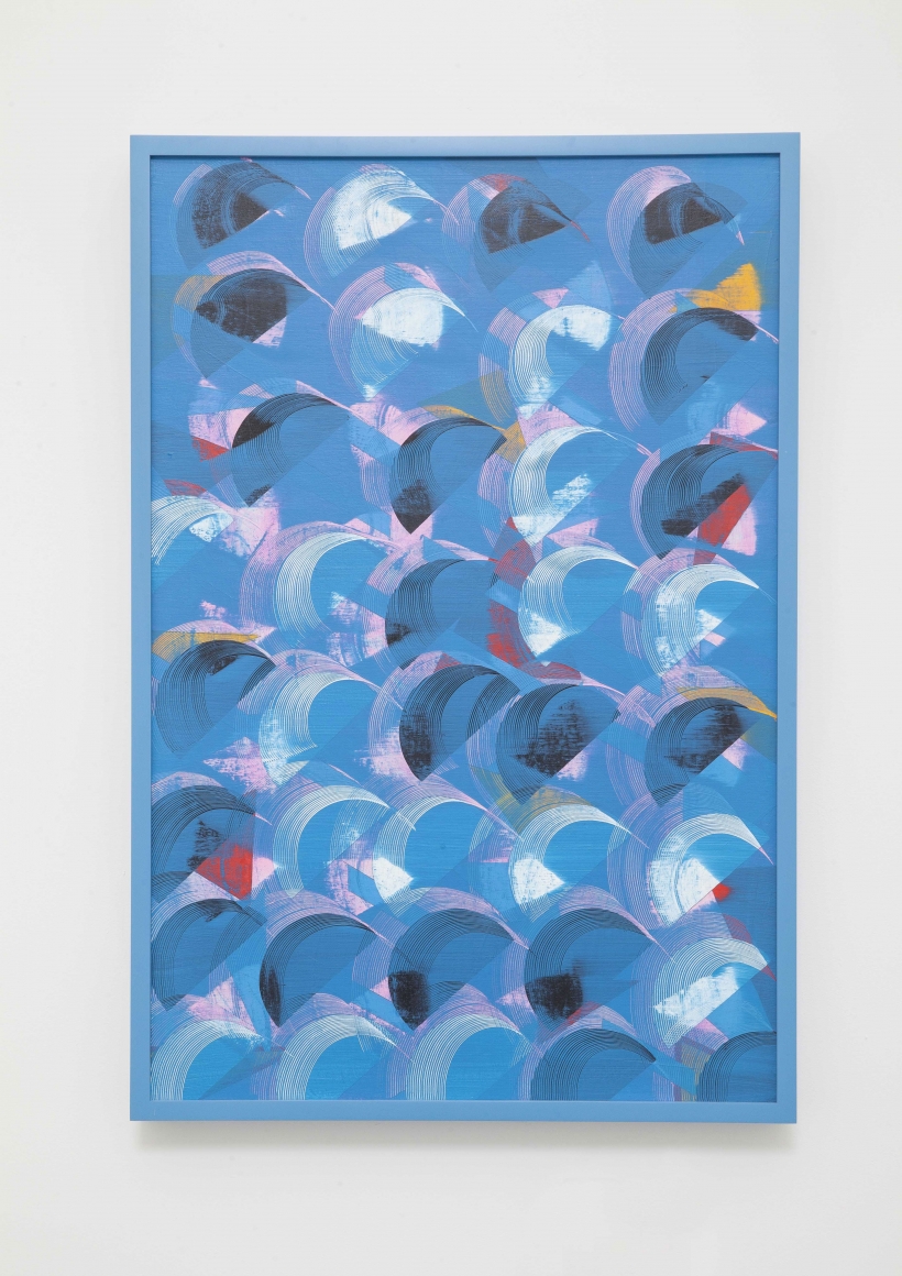 Chasing Waterfalls, 2014, Acrylic and oil on canvas in painted wood frame