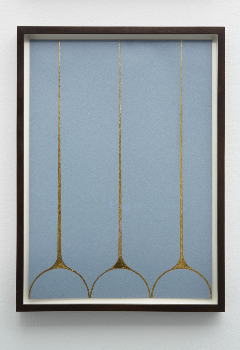 gold leaf on paper artwork by claudia wieser