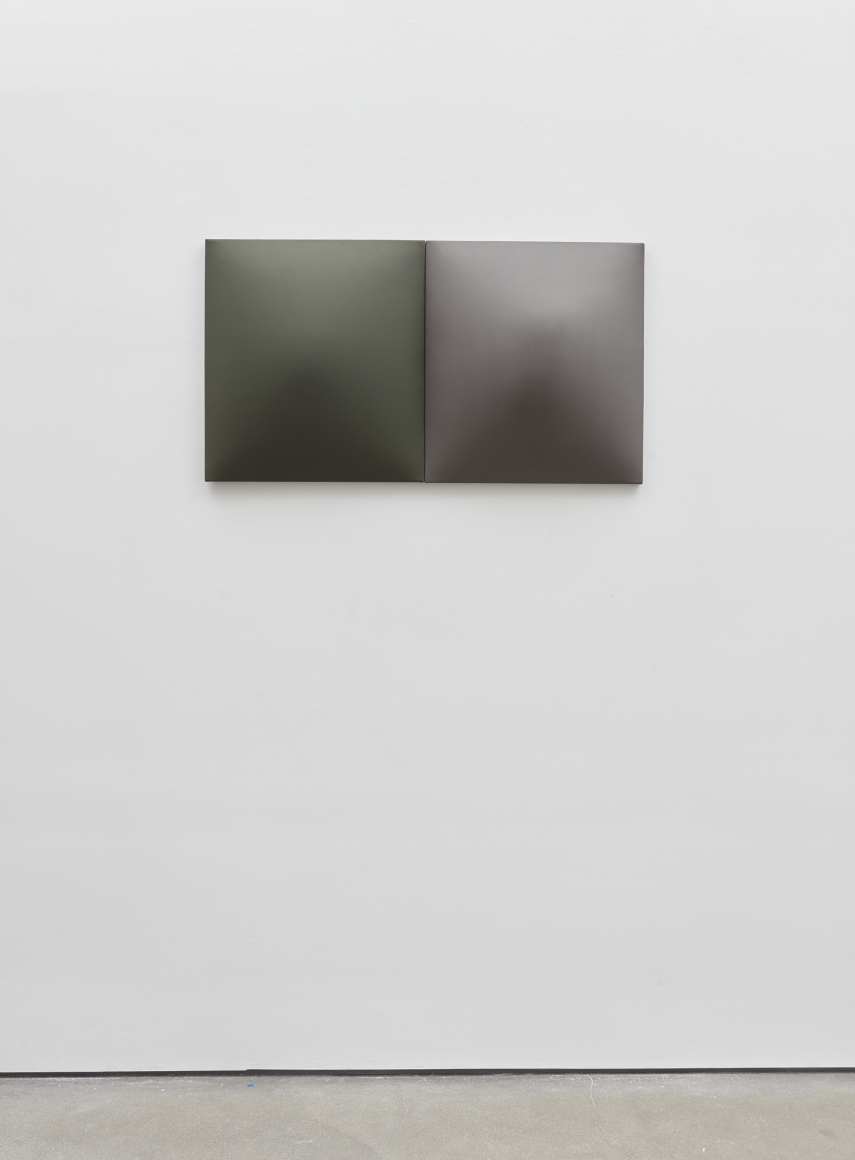 Untitled (Green and graphite), 2017, Fiberglass reinforced plaster and oil on cotton