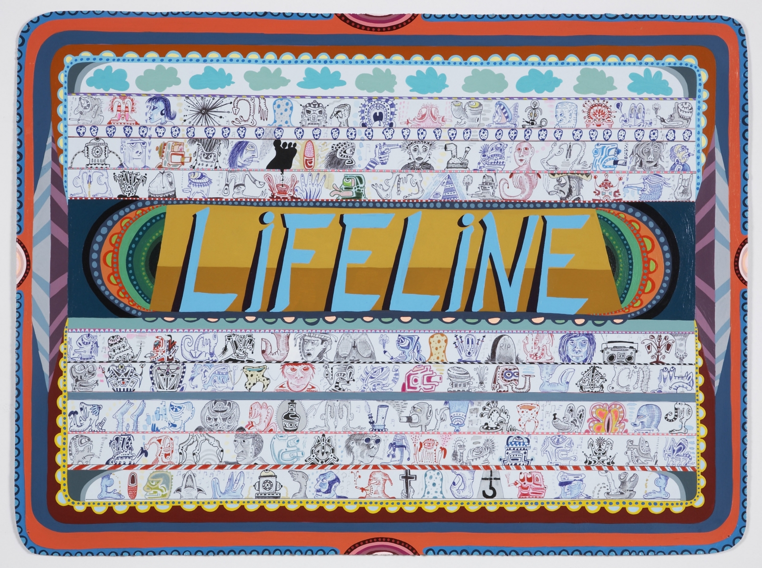 Life Line, 2008, Acrylic and ink on paper
