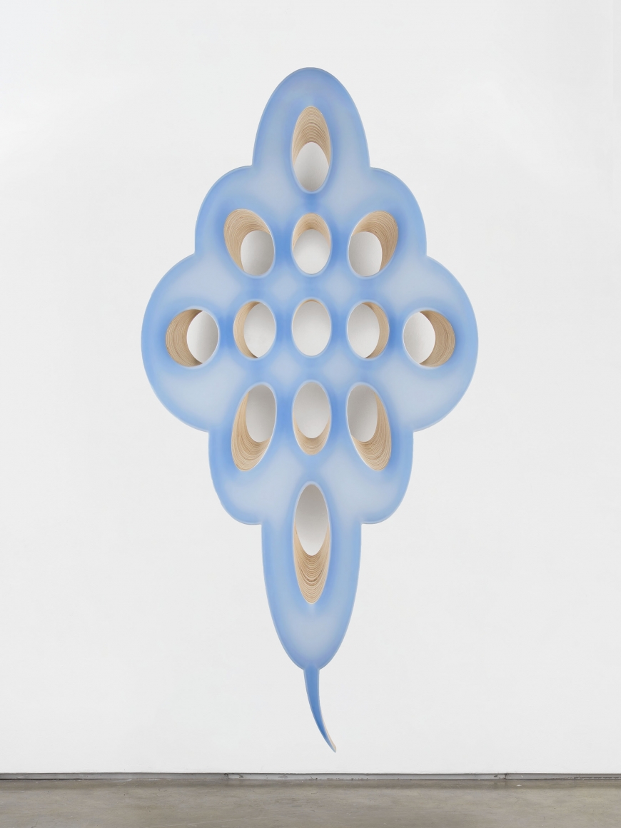 Donald Moffett light blue sculpture
