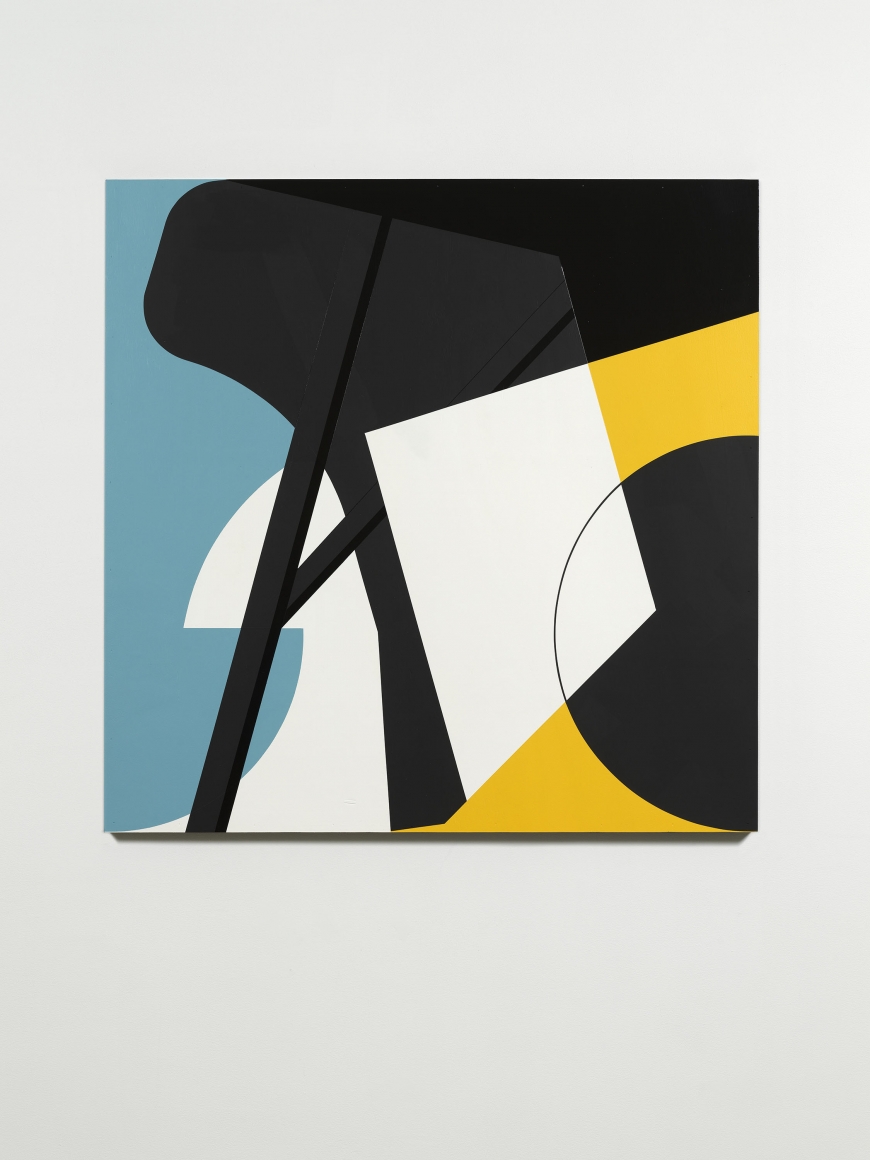 abstract, blue, yellow, white and black artwork by serge alain nitegeka