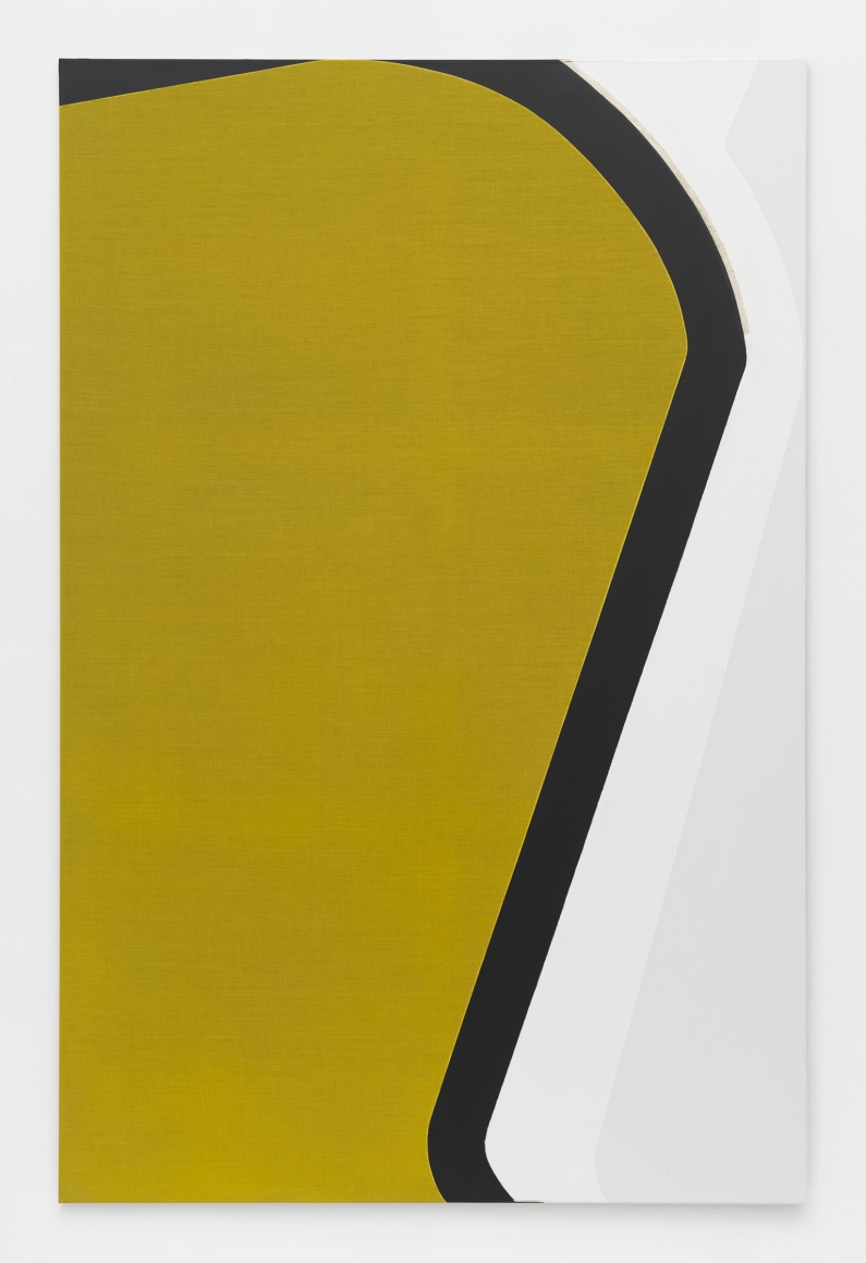 a painting by Svenja Deininger in yellow, black and white