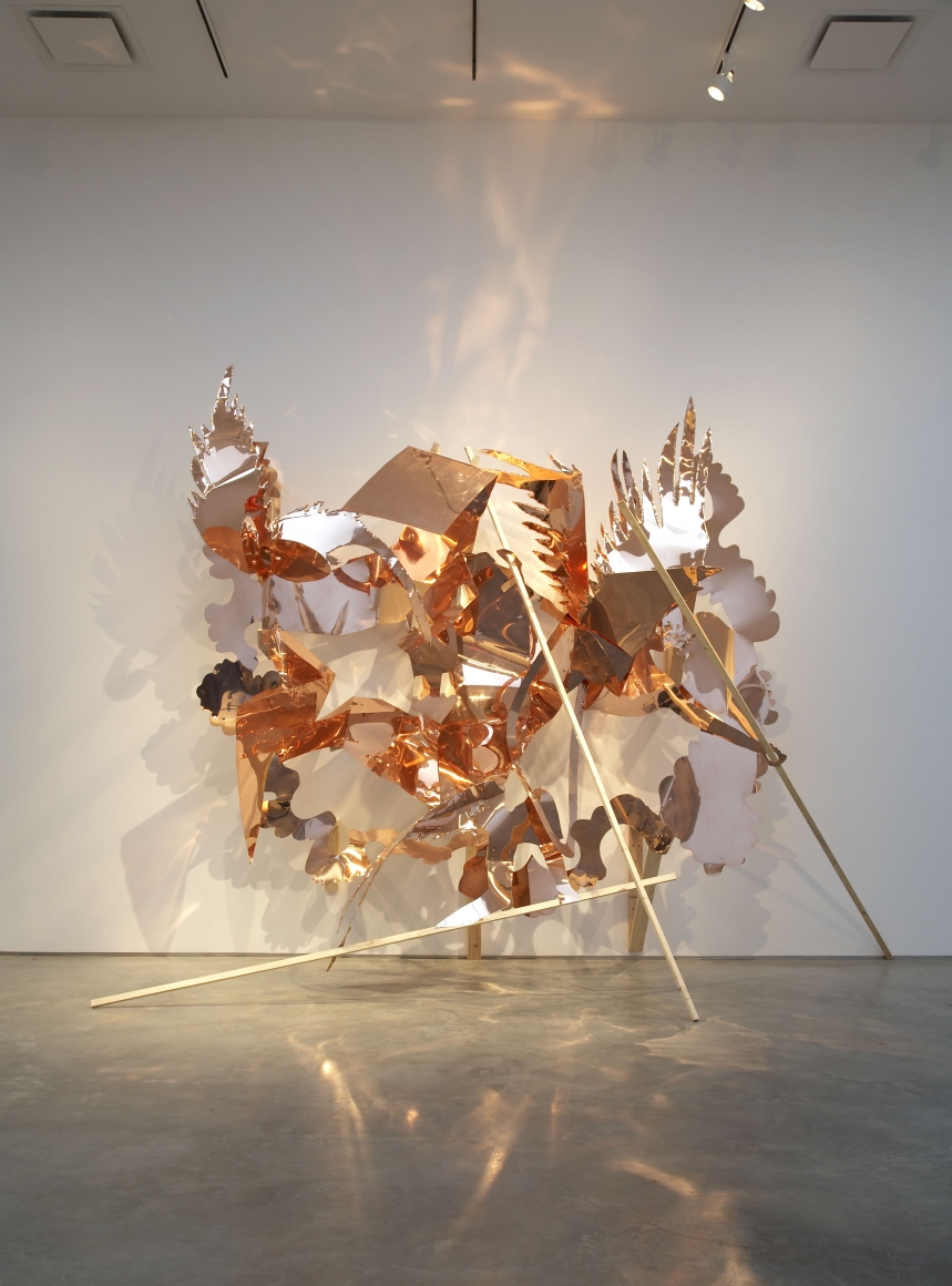 large abstract copper sculpture by rachel feinstein