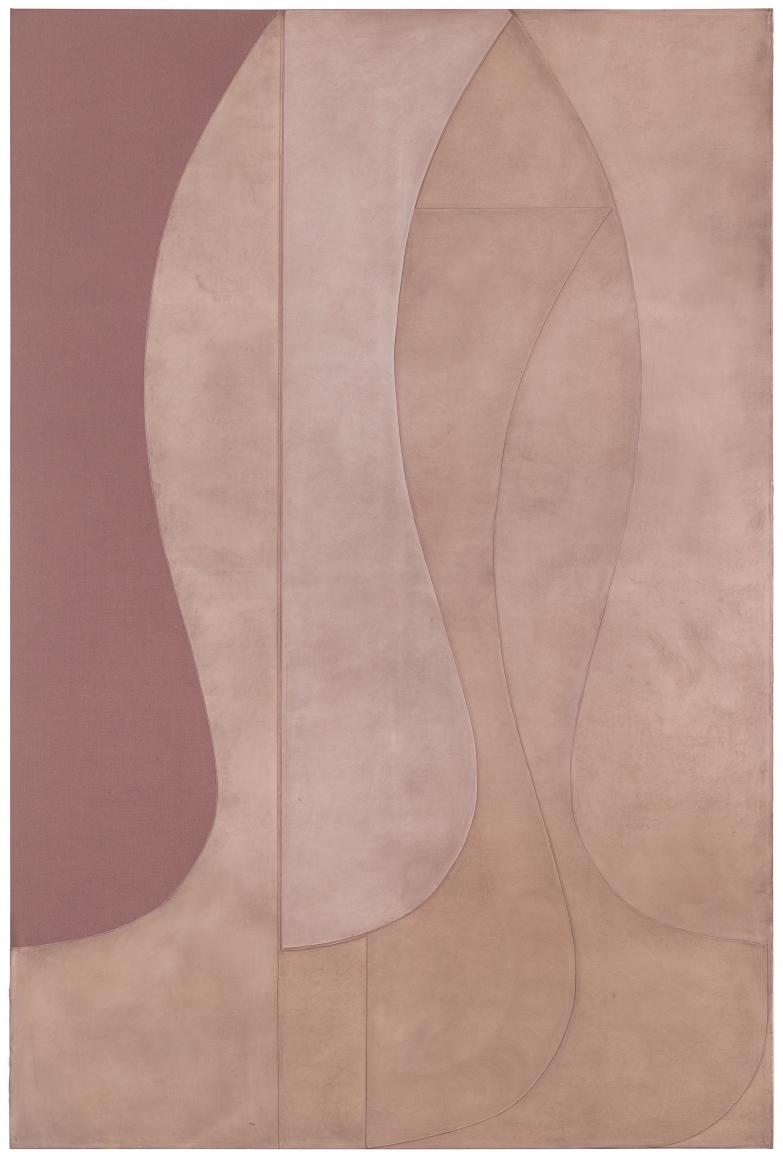 A pink painting by the artist Svenja Deininger