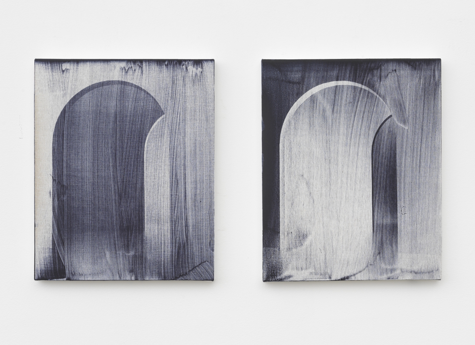 Untitled (diptych), 2017, Singed oil on linen