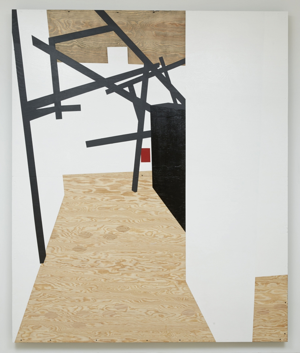 Barricade I: Studio Study XI, 2014, Paint on Wood